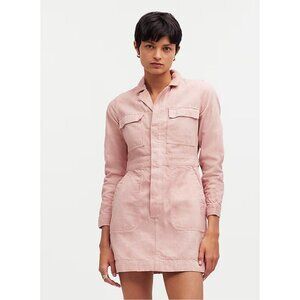 Madewell Pink Long Sleeve Utility Shirt Dress